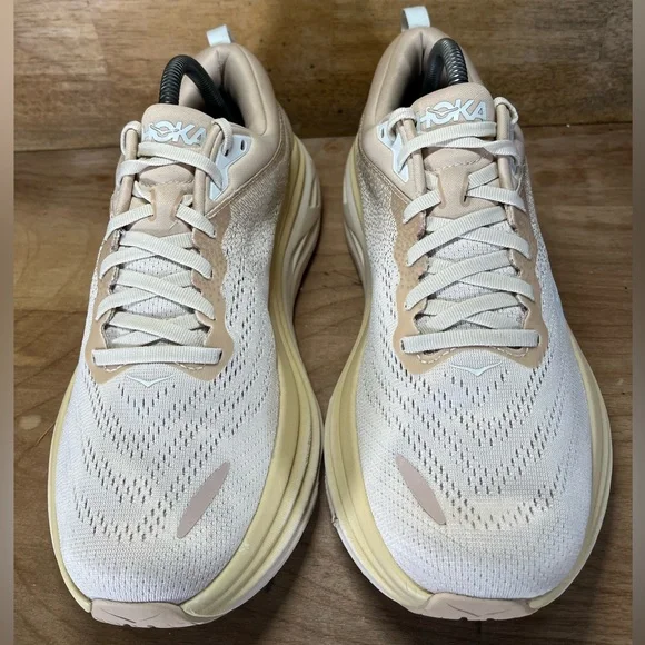 Hoka One One Bondi 8 Womens Size 10.5 Running Shoes Sneakers Shifting Sand Tan - Picture 3 of 13